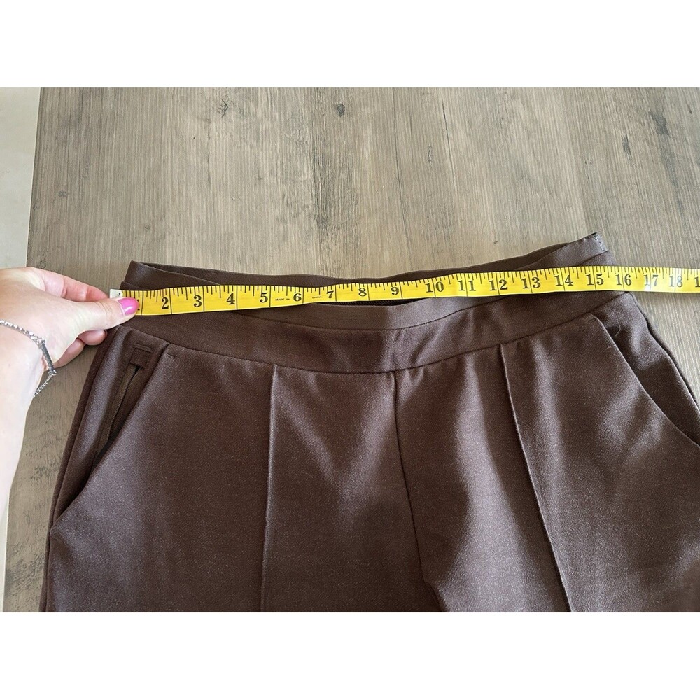 Athleta Venice Heathered Pintuck Pant, Dark Brown Heather SIZE Medium Petite - Picture 6 of 7